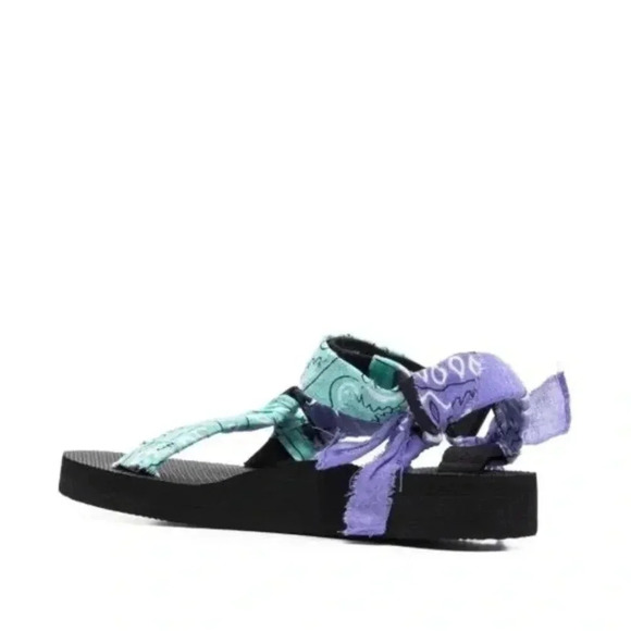 ARIZONA LOVE Trekky Bandana Sandals in Blue and Purple - Picture 4 of 9